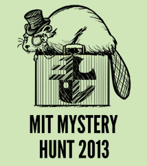 MIT Mystery Hunt 2013 t-shirt design with a monocle-wearing beaver